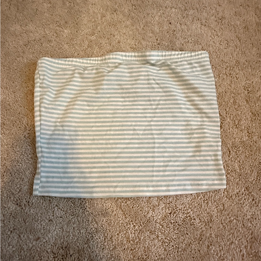 SHEIN White and Blur Striped tube top